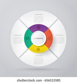 infographic template pie charts with 4 steps
