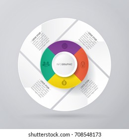 infographic template pie charts with 4 steps