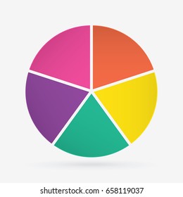 infographic template pie charts with 5 steps
