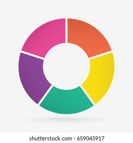 infographic template pie charts with 5 steps