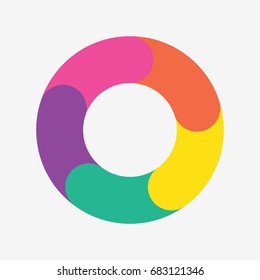 infographic template pie charts with 5 steps