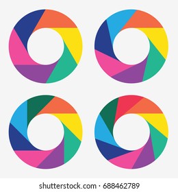 infographic template pie charts with 6, 7, 8, 9 steps