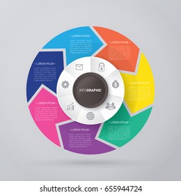 infographic template pie charts with 7 steps