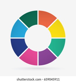 infographic template pie charts with 7 steps