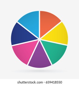 infographic template pie charts with 7 steps