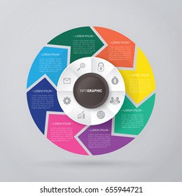 infographic template pie charts with 8 steps