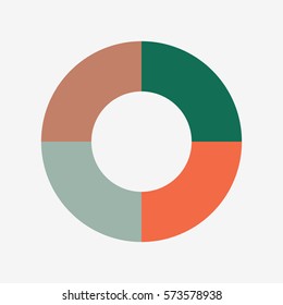 infographic template pie green and orange charts with 4 steps