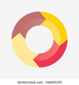 infographic template pie red and yellow charts with 4 steps