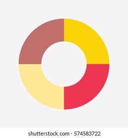 infographic template pie yellow and red charts with 4 steps