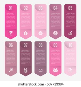 infographic template pink 10 options