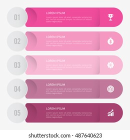 infographic template pink 5 options