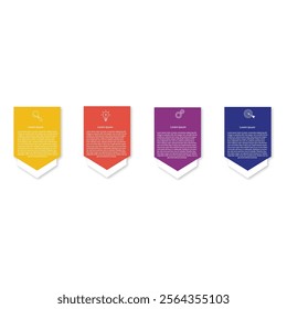 Infographic template to present steps and options with icons. Business infographic design