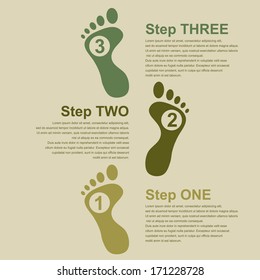 infographic template for presentation with human footsteps, vector eps10 illustration