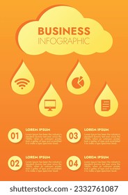 Infographic template for presentations and features data visualization includes a process chart with diagrams, steps, options. The concept for marketing through illustrations for drive to success.