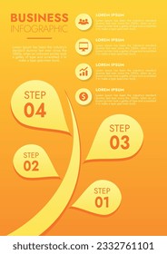 Infographic template for presentations and features data visualization includes a process chart with diagrams, steps, options. The concept for marketing through illustrations for drive to success.