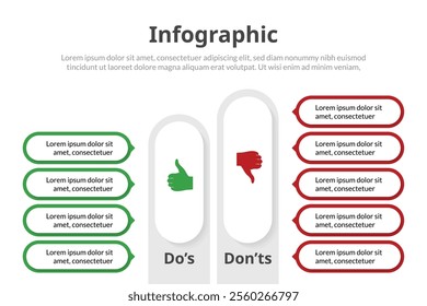 Infographic Template for Presenting Dos and Don'ts, Pros and Cons, and Versus Comparison with Clarity