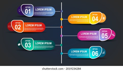 Plantilla infográfica, diagrama de procesos, vector de diseño infográfico, se puede utilizar para informes anuales, diseño web. Vector brillante