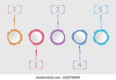 Infographic template of process step timeline modern with circuit line , presentation infographic vector