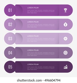 infographic template purple 5 options