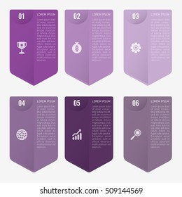 infographic template purple 6 options