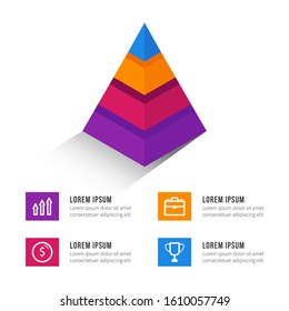 Infographic template with pyramid shape