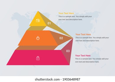 Infographic template with pyramid style with free vector image
