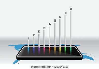 Infografische Vorlage für Recovery Graphic Thema mit Handy, Präsentation Infografik Vektor