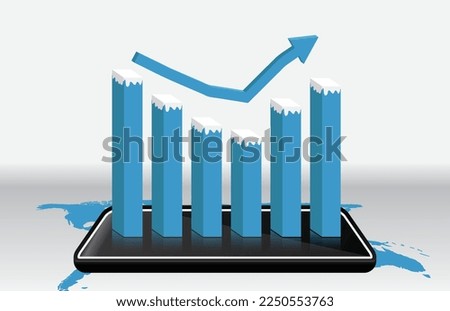 Infographic template of recovery graph topic with mobile tablet phone, presentation infographic vector
