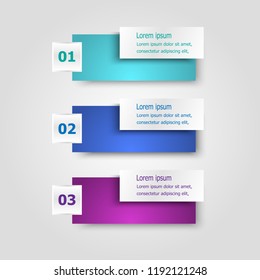 Infographic template with rectangle banners, stock vector