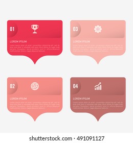 infographic template red 4 options