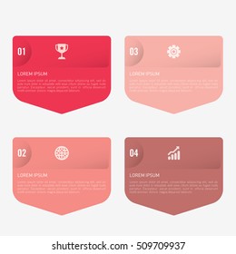 infographic template red 4 options