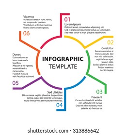 Infographic template. Report templates. 6 steps, processes, options and concepts of Business. Graph and chart Diagram. Template. Business concepts. Vector. EPS10. Illustration