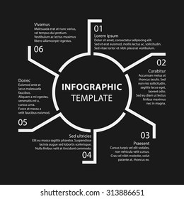 Infographic template. Report templates. 6 steps, processes, options and concepts of Business. Graph and chart Diagram. Template. Business concepts. Vector. EPS10. Illustration