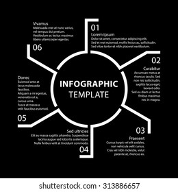 Infographic template. Report templates. 6 steps, processes, options and concepts of Business. Graph and chart Diagram. Template. Business concepts. Vector. EPS10. Illustration