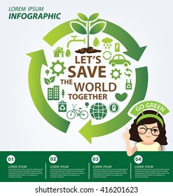 Infographic template. Reuse, Reduce, Recycle concept. Save world vector illustration.