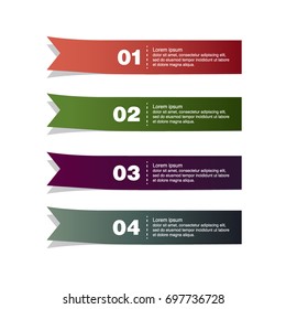 Infographic template ribbon sticker design