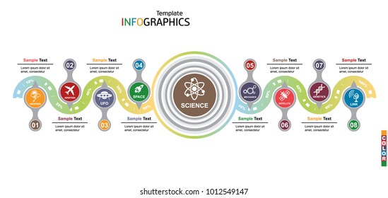 Infographic template. science, technology. vector illustration