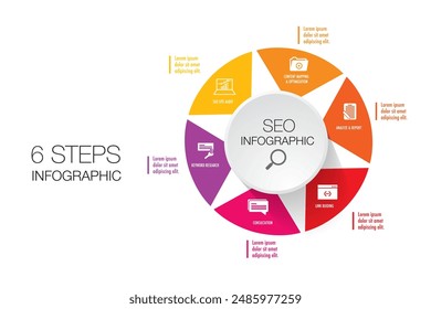 Infographic template for Search Engine Optimization metrics business 
