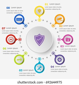 Infographic template with security icons, stock vector