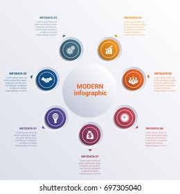 Infographic template seven option circles  banner what can be used as business presentation,chart, diagram, table, workflow layout