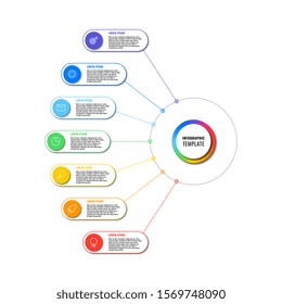 infographic template with seven round elements on white background. modern business process visualization with thin line marketing icons. vector illustration easy to edit and customize. eps 10