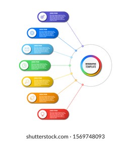 infographic template with seven round elements on white background. modern business process visualisation with thin line marketing icons. vector illustration easy to edit and customize. eps 10