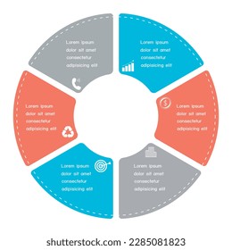 Infographic Template Showcases Abstract Round Chart Elements, Ideal for Business Concepts with Suitable for Content, Diagrams, Flowcharts, Timelines and Workflow Layouts.