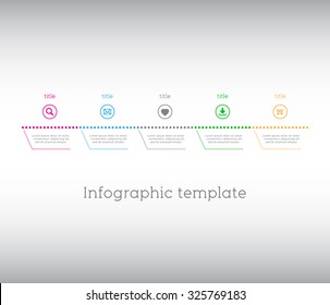 Infographic template, simple timeline with icons