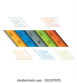 Infographic template, simple timeline with icons, web design, banners, applications, elements