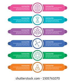 infographic template with six options. sticker information template. science information