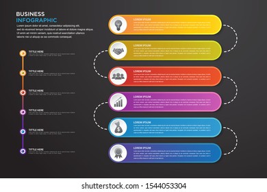 infographic template with six step instructions, can use for presentations, workflow layouts, brochures and others