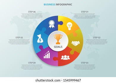 infographic template with six step instructions, can use for presentations, workflow layouts, brochures and others