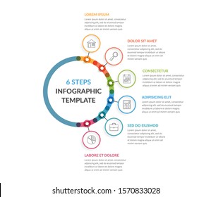 Infographic template with six steps or options, workflow, process chart, vector eps10 illustration