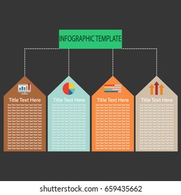 infographic template square blank for add icon and text vector design